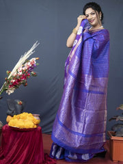 PURPLE LINEN WEAVING SILK SAREE