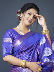 PURPLE LINEN WEAVING SILK SAREE