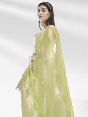 PISTA GREEN PURE ORGANZA SAREE