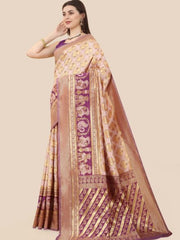 PURPLE JACQUARD WORK BANARASI SILK SAREE