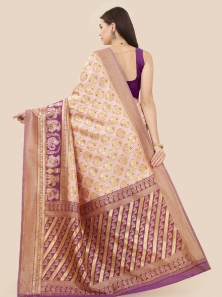 PURPLE JACQUARD WORK BANARASI SILK SAREE