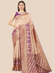 PURPLE JACQUARD WORK BANARASI SILK SAREE