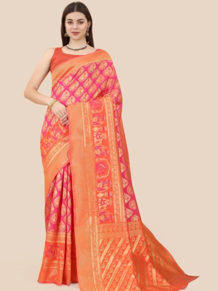 PINK JACQUARD WORK BANARASI SILK SAREE