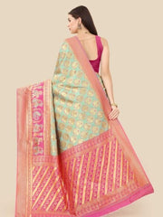 MINT GREEN JACQUARD WORK BANARASI SILK SAREE