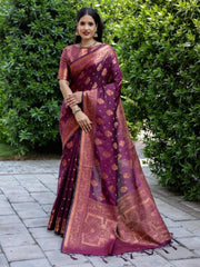 PURPLE WEAVING WORK SOFT SILK SAREE