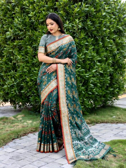 BLUE ZARI WEAVING WORK SILK SAREE