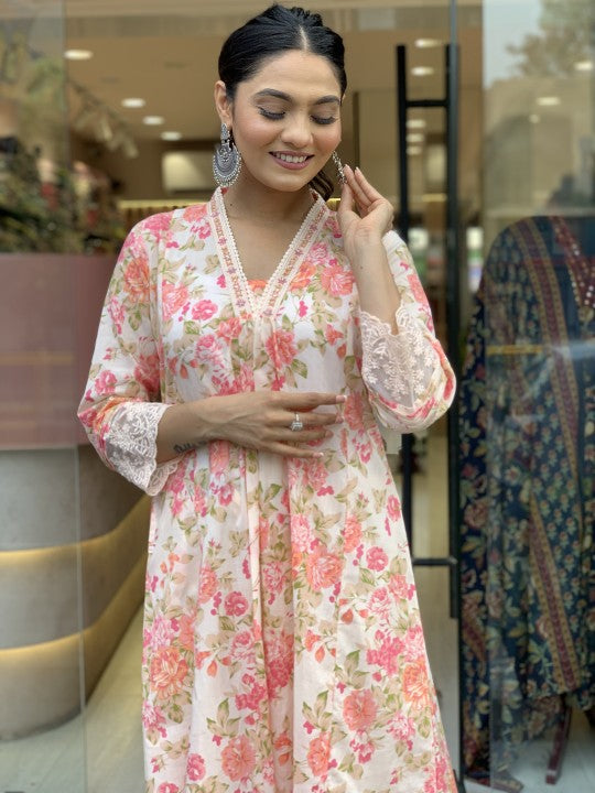 ORANGE FLORAL DRESS