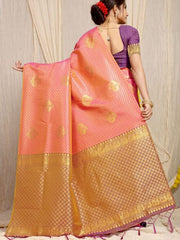 PINK JACQUARD WORK BANARASI SILK SAREE