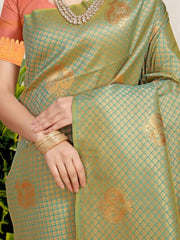 PISTA GREEN JACQUARD WORK BANARASI SILK SAREE