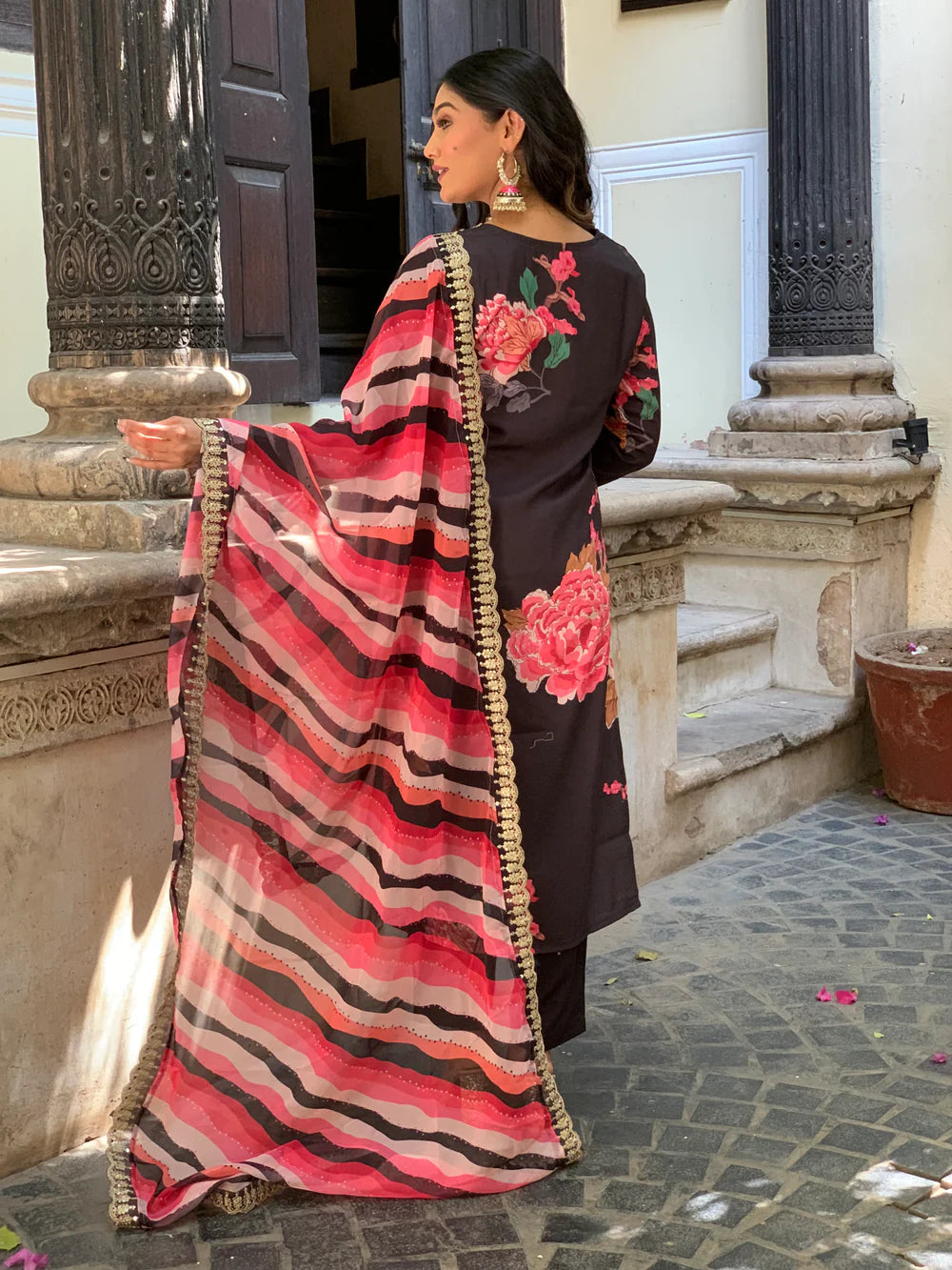 FLORAL PRINTED KURTA PANT WITH DUPATTA SET