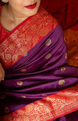 SILK THREADS WOVEN USING INTRICATE TECHNIQUES. SAREES WITH HEAVY BROCADE WORK AND GOLD  ZARI WORK ARE ITS MOST STRIKING FEATURES