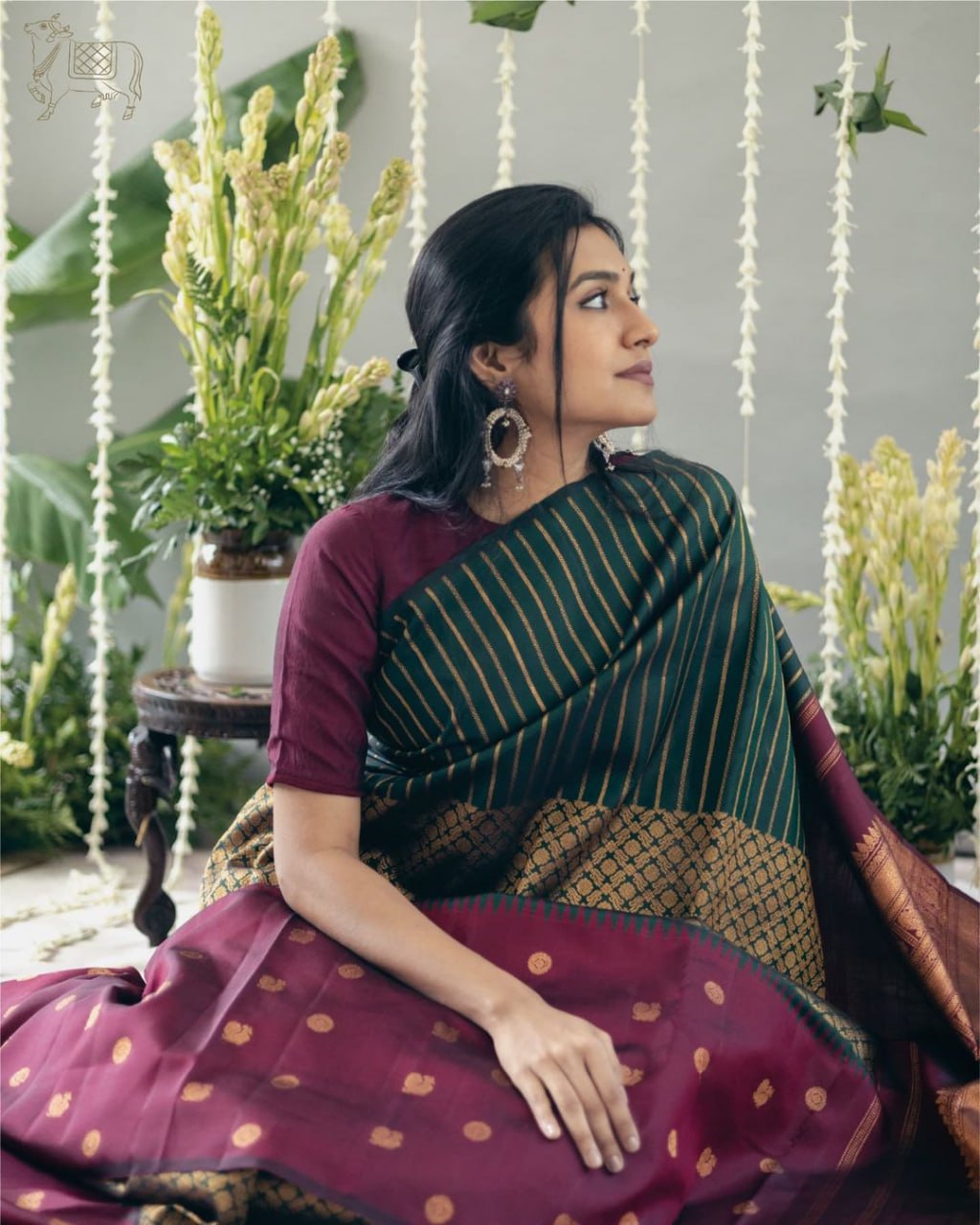 SILK THREADS WOVEN USING INTRICATE TECHNIQUES. SAREES WITH HEAVY BROCADE WORK AND GOLD  ZARI WORK ARE ITS MOST STRIKING FEATURES