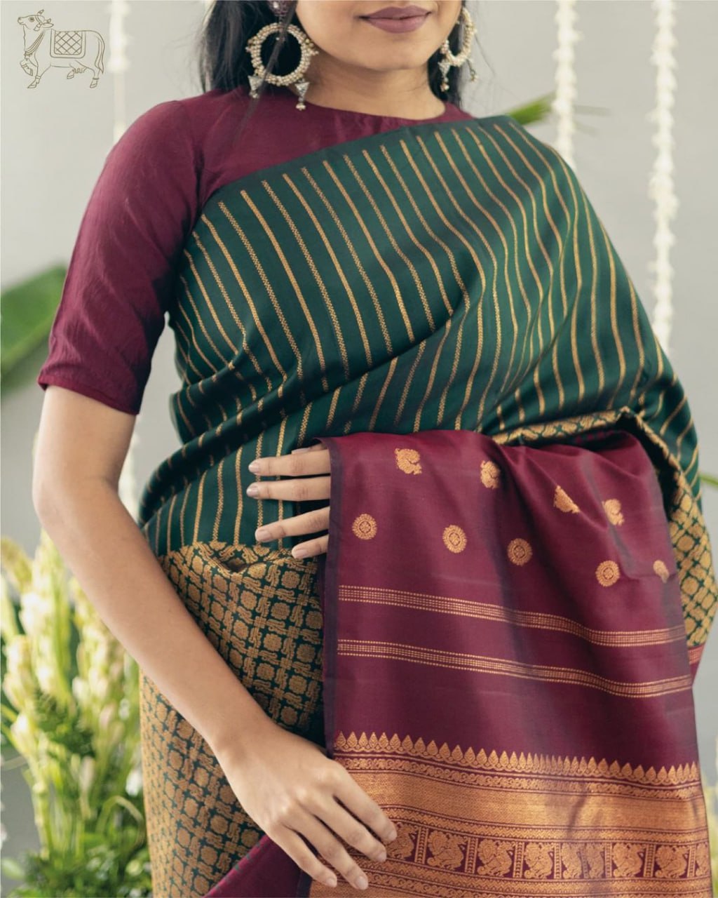 SILK THREADS WOVEN USING INTRICATE TECHNIQUES. SAREES WITH HEAVY BROCADE WORK AND GOLD  ZARI WORK ARE ITS MOST STRIKING FEATURES