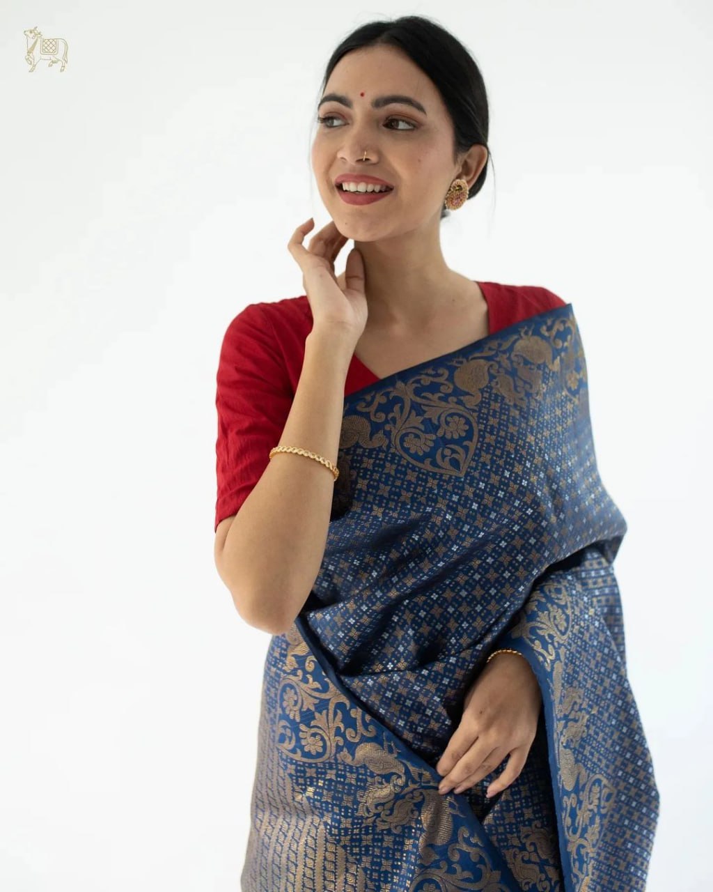 SILK THREADS WOVEN USING INTRICATE TECHNIQUES. SAREES WITH HEAVY BROCADE WORK AND GOLD  ZARI WORK ARE ITS MOST STRIKING FEATURES