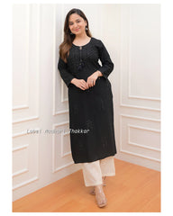 BLACK CHIKANKARI KURTI