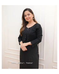 BLACK CHIKANKARI KURTI