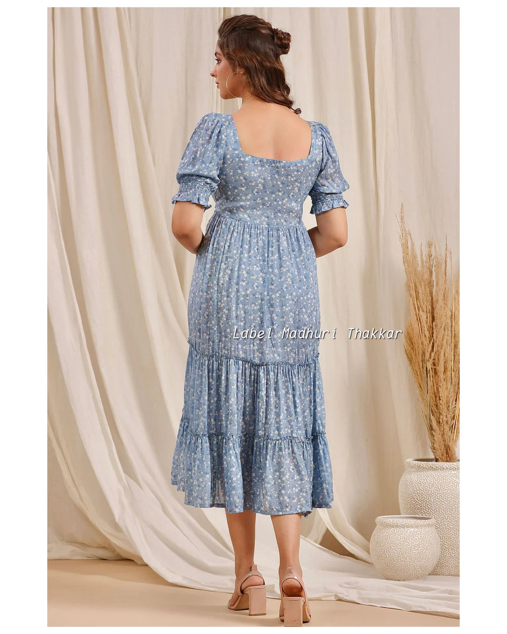 BLUE MUSLIN BELT DRESS