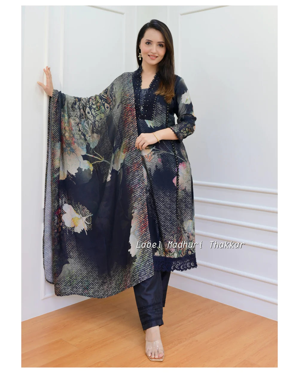 BLACK FLORAL PAKISTANI SUIT