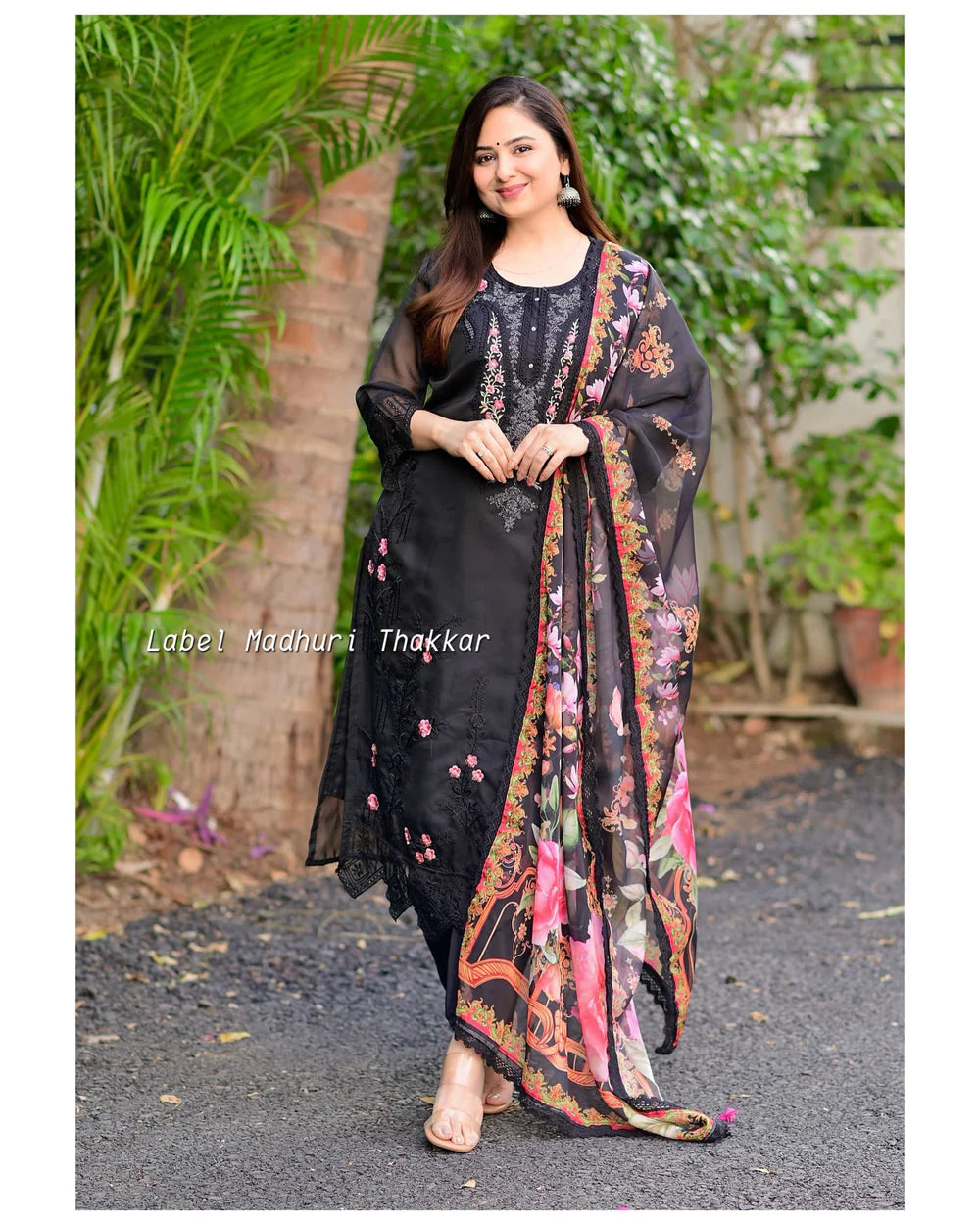 BLACK ORGANZA PAKISTANI EMBROIDERED SUIT