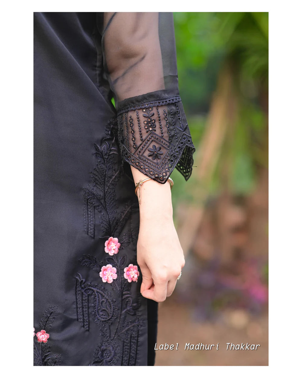 BLACK ORGANZA PAKISTANI EMBROIDERED SUIT