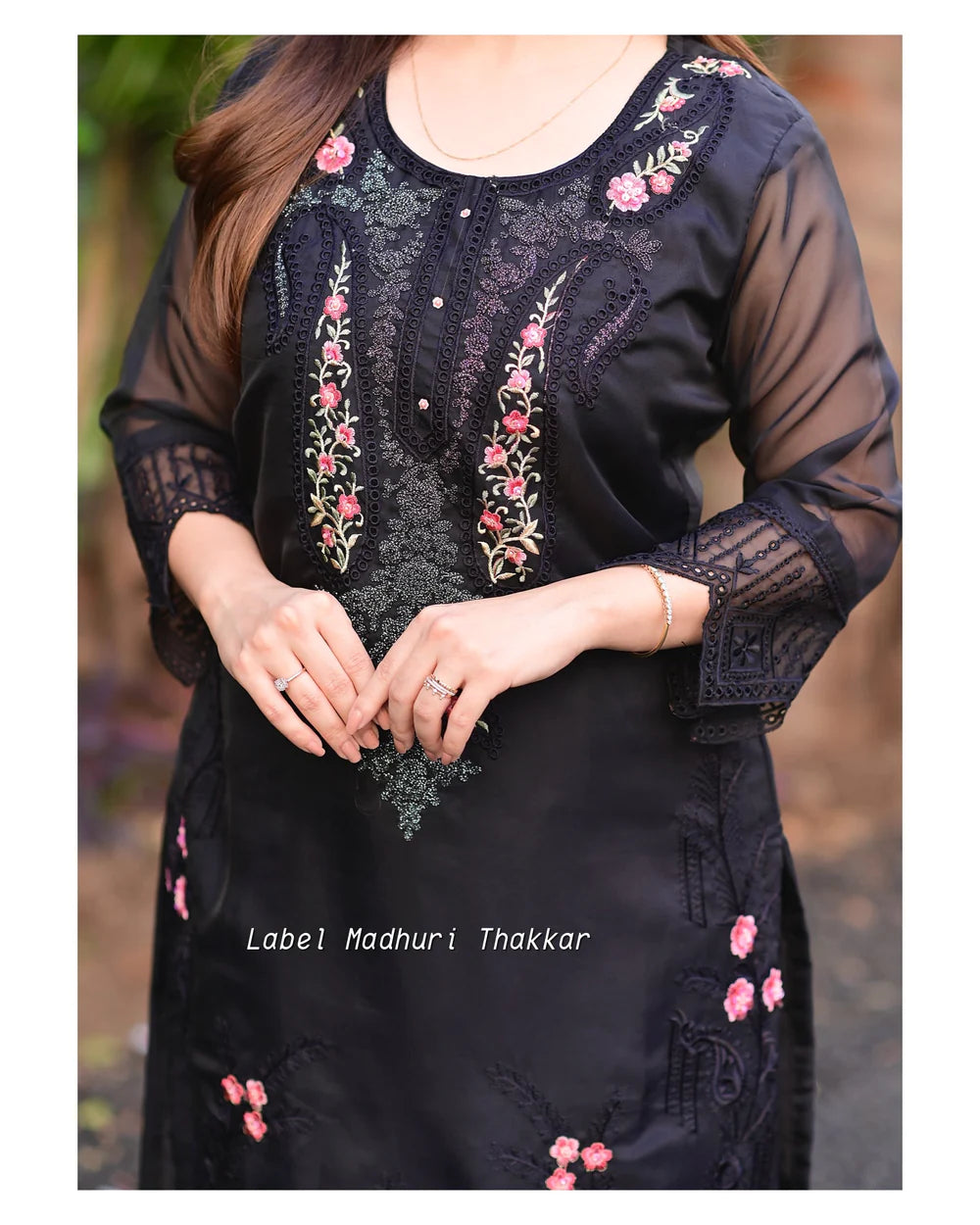 BLACK ORGANZA PAKISTANI EMBROIDERED SUIT