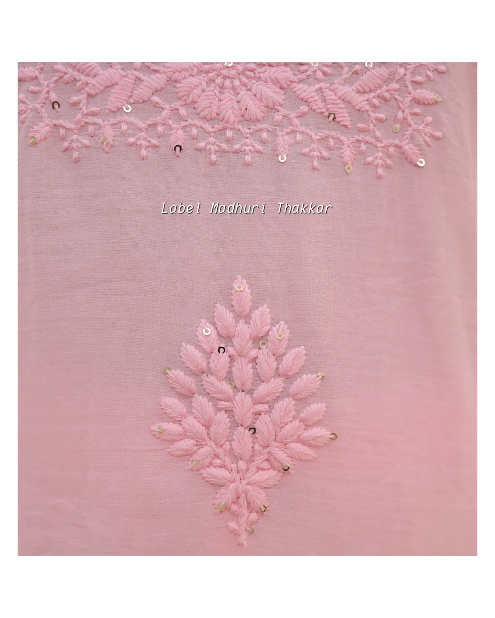 BABY PINK COTTON CHIKANKARI KURTA SET