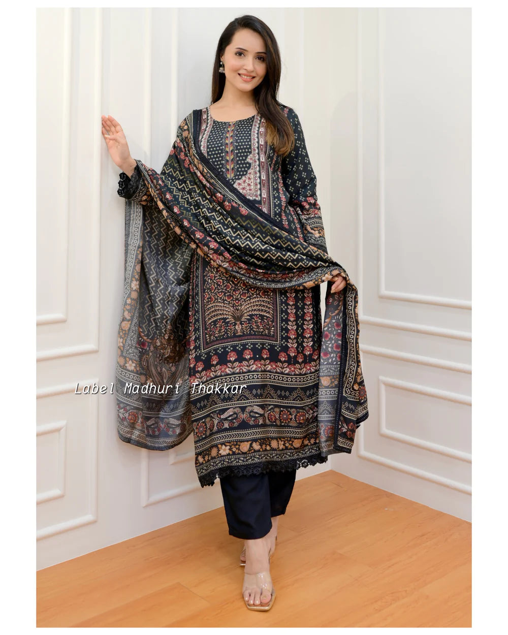 BLACK-MAROON DIGITAL PRINT PAKISTANI SUIT