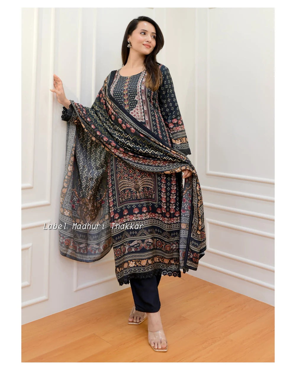 BLACK-MAROON DIGITAL PRINT PAKISTANI SUIT