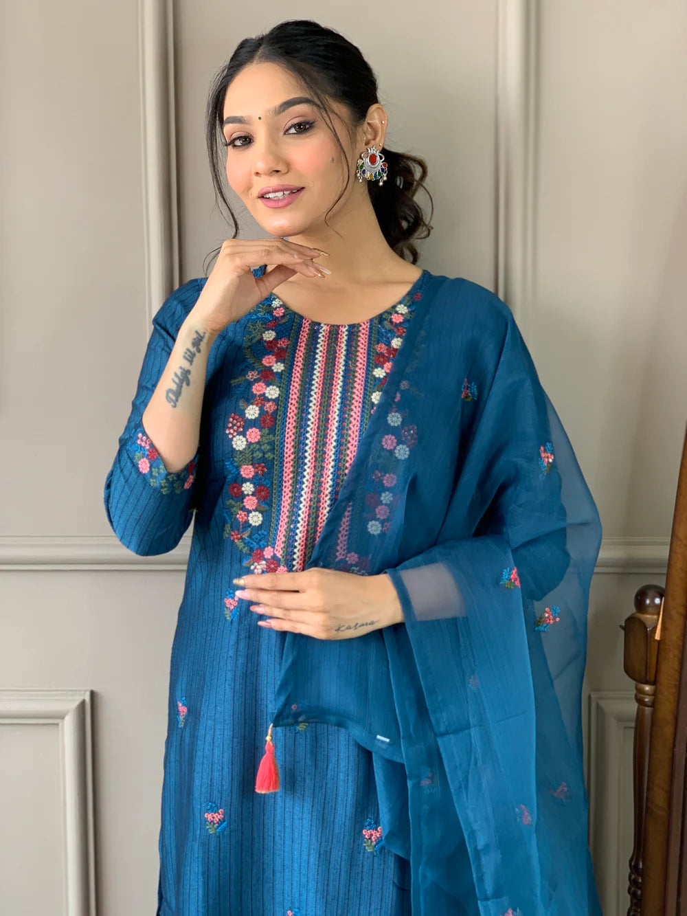 FESTIVE SPECIAL RAYON EMBROIDERED DRESS