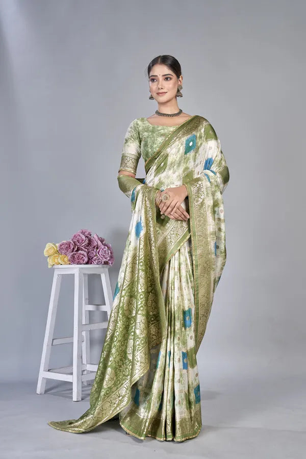 Designer Weaving Jaquard Dola Silk Sarees