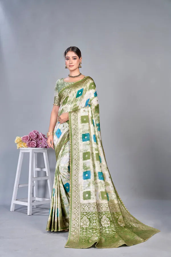 Designer Weaving Jaquard Dola Silk Sarees