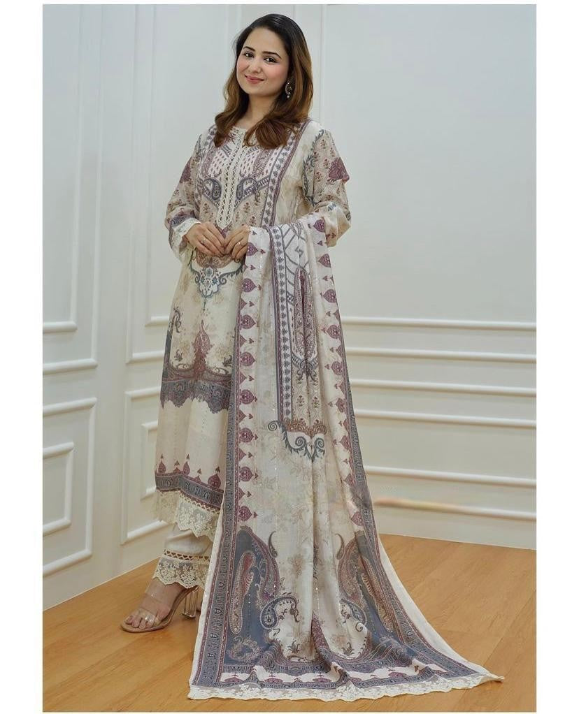 Ivory Digital Printed Kurta Set