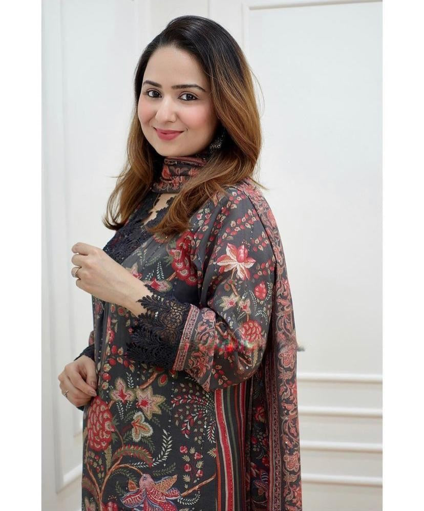 BLACK DIGITAL PRINTED KURTA SET